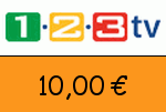 1-2-3.tv 10,00 Euro Gutschein